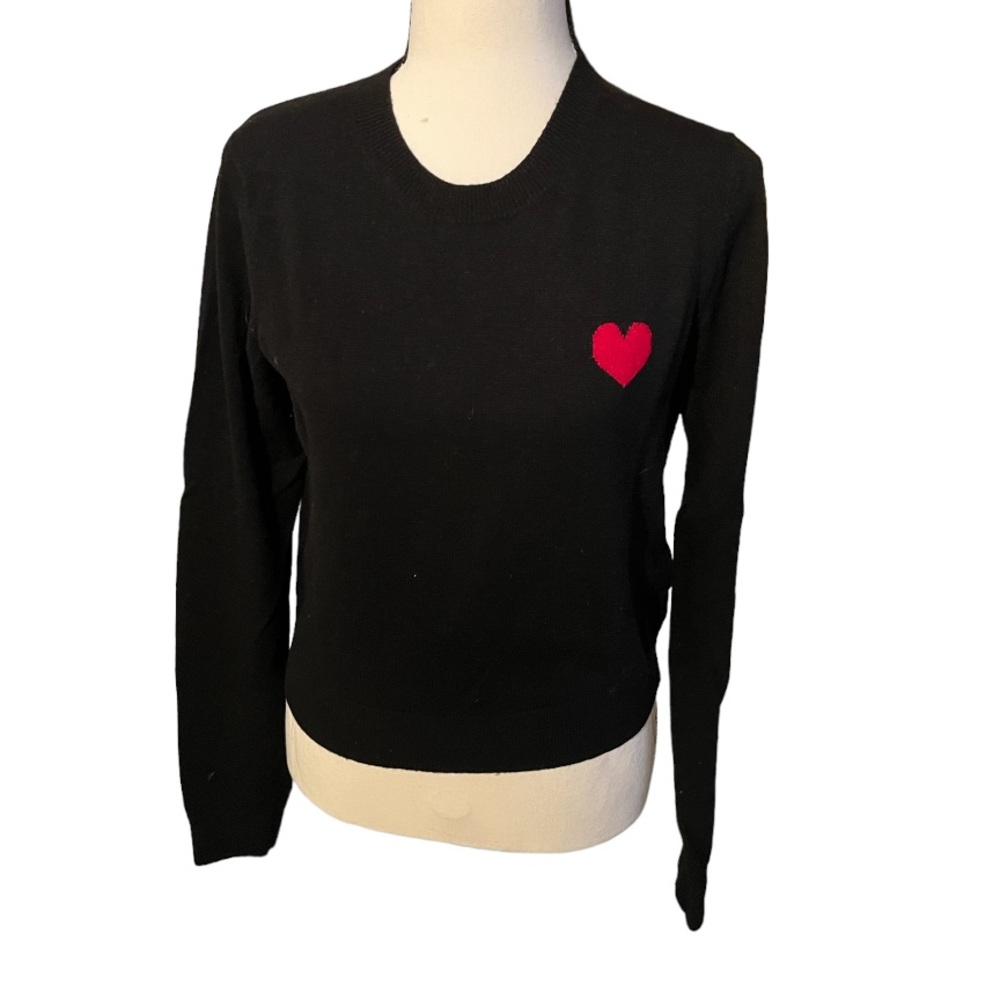 Small Heart Sweater Graphic Top Knot Long Sleeve Sleeves Sunday Best